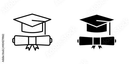 Degree icon vector solid logo illustration. Flat and line style for graphic design, Website