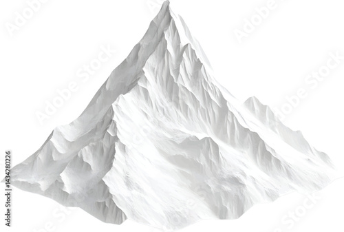 An isolated embossed mountain peak , vector, png
