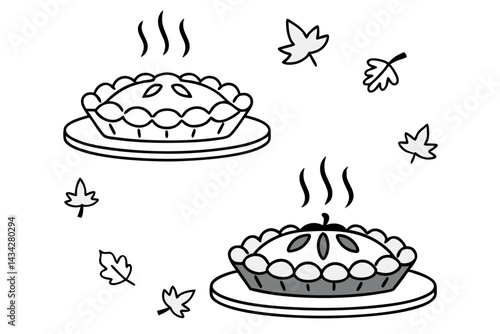 pumpkin pie with a decorative crust showcasing aut 1.eps