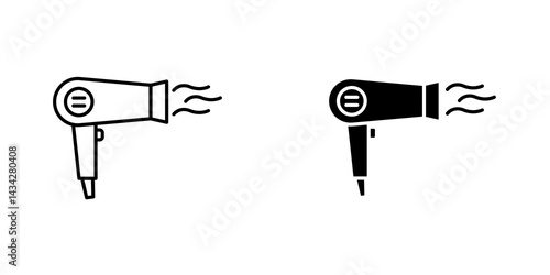 Hair dryer icon vector solid logo illustration. Flat and line style for graphic design, Website