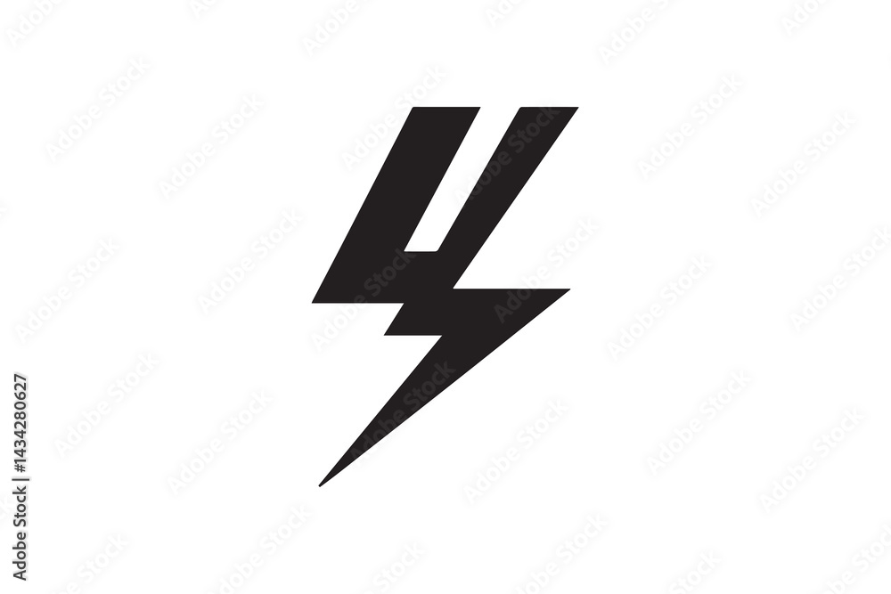 simple and unobtrusive Thunderbolt vector silhouette illustration isolated in white background simple and unobtrusive Thunderbolt vector silhouette illustration isolated in white background
