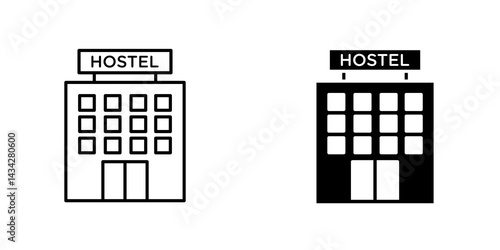 hotel icon vector solid logo illustration. Flat and line style for graphic design, Website
