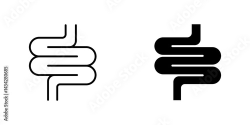 Intestines icon vector solid logo illustration. Flat and line style for graphic design, Website