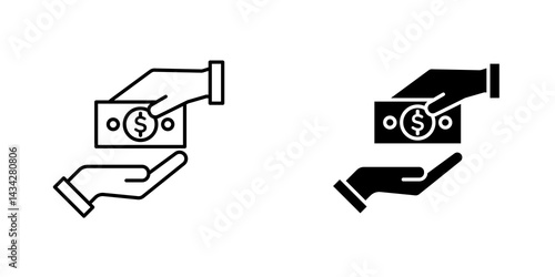 loan icon vector solid logo illustration. Flat and line style for graphic design, Website