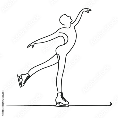 Figure skater performing gracefully against a minimalistic backdrop  