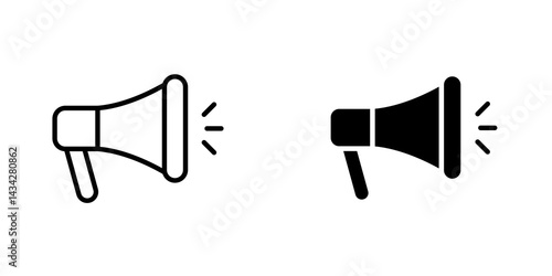 Loud Speaker icon vector solid logo illustration. Flat and line style for graphic design, Website