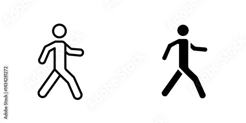 Pedestrian icon vector solid logo illustration. Flat and line style for graphic design, Website