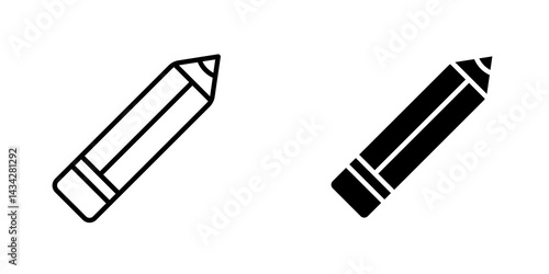 Pencil icon vector solid logo illustration. Flat and line style for graphic design, Website