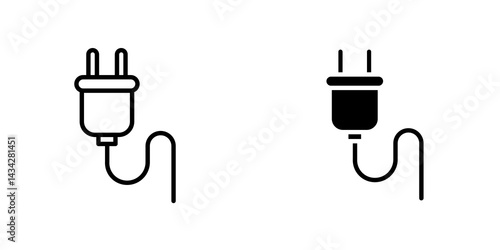 Plug icon vector solid logo illustration. Flat and line style for graphic design, Website