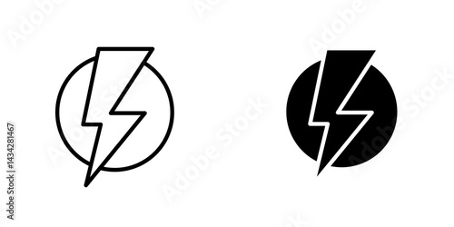 Power icon vector solid logo illustration. Flat and line style for graphic design, Website