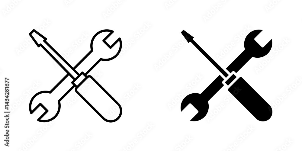 Naklejka premium Repair icon vector solid logo illustration. Flat and line style for graphic design, Website