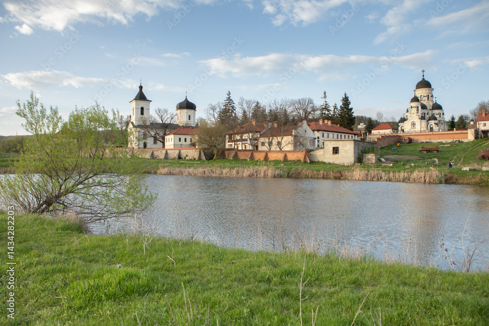 Beautiful rural landscape from the Republic of Moldova. Village life in spring.