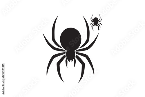 simple and unobtrusive Spider vector silhouette illustration isolated in white background