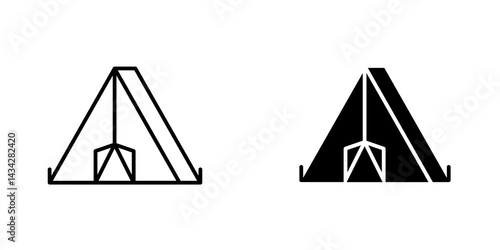 Tent icon vector solid logo illustration. Flat and line style for graphic design, Website