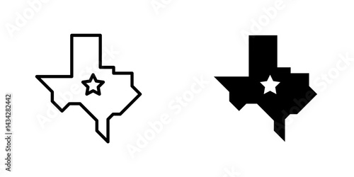 Texas icon vector solid logo illustration. Flat and line style for graphic design, Website