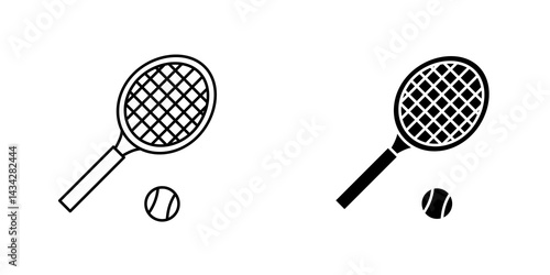 Tennis icon vector solid logo illustration. Flat and line style for graphic design, Website