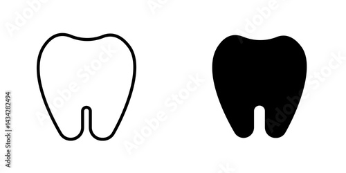 Tooth icon vector solid logo illustration. Flat and line style for graphic design, Website
