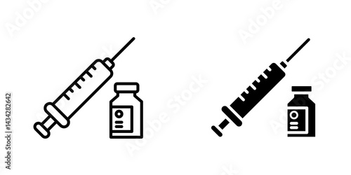 Vaccine vial icon vector solid logo illustration. Flat and line style for graphic design, Website
