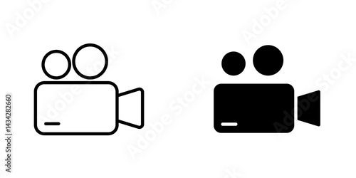 Video icon vector solid logo illustration. Flat and line style for graphic design, Website