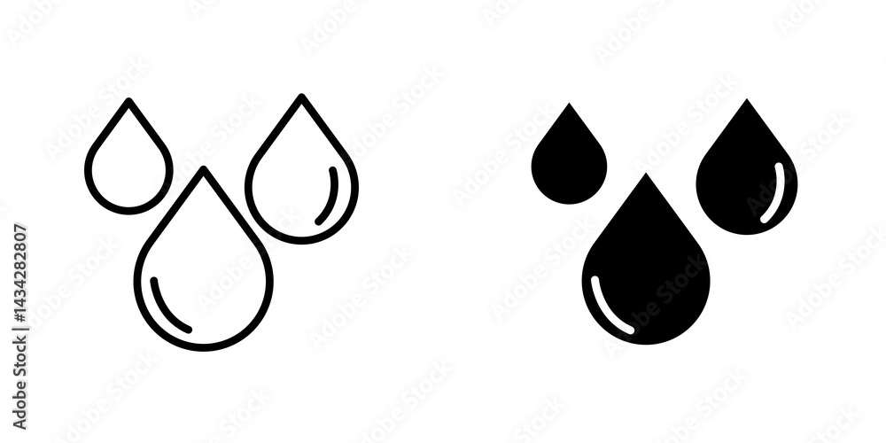 Water drop shape icon vector solid logo illustration. Flat and line style for graphic design, Website Water drop shape icon vector solid logo illustration. Flat and line style for graphic design, Website
