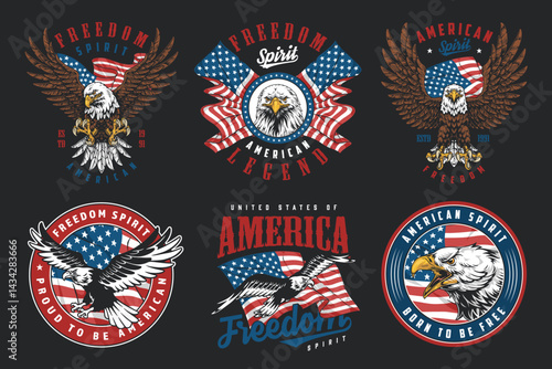Patriotic American eagle designs