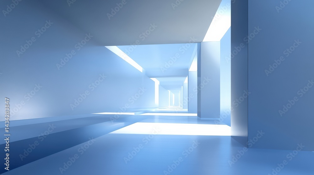 Obraz premium Abstract Blue Architectural Pathway