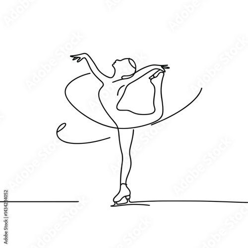 Skater expressing grace while gliding in a minimalist style  