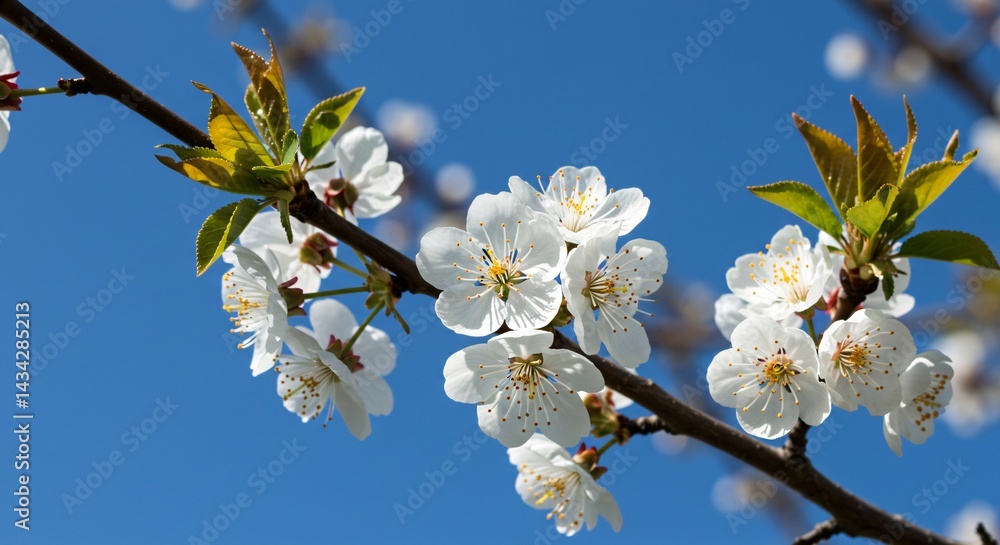 Cherry blossoms against a clear blue sky in springtime Cherry blossoms against a clear blue sky in springtime