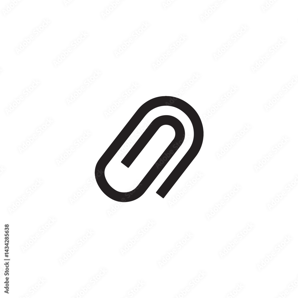 Paperclip icon symbolizing attachment or link Vector Paperclip icon symbolizing attachment or link Vector
