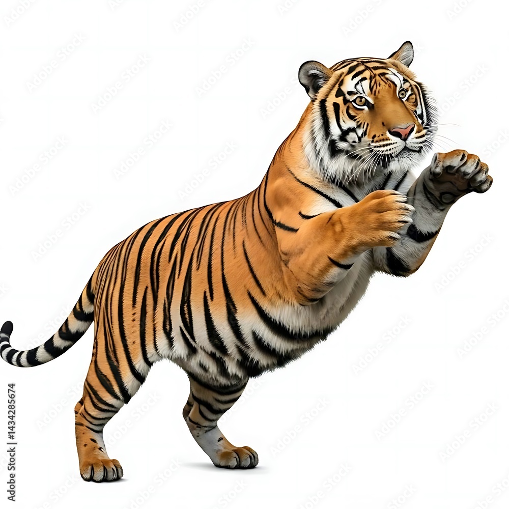 Fototapeta premium tiger on white background