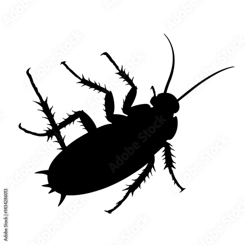 Cockroach Insect Silhouette Vector Illustration