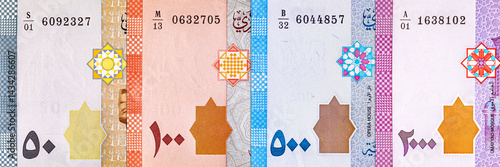 Obraz na płótnie 50 pound banknote Syria, fragment for designers