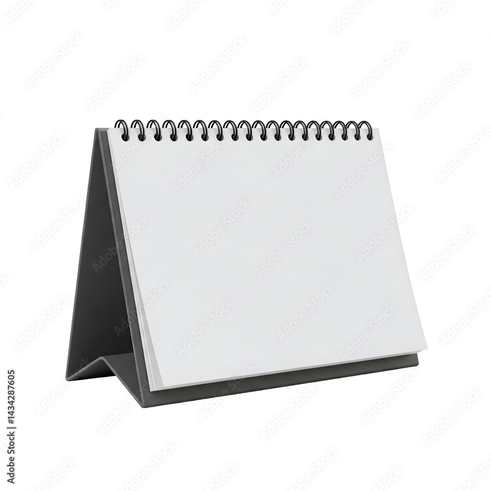 Blank Spiral Desk Calendar Mockup isolated on a transparent background Blank Spiral Desk Calendar Mockup isolated on a transparent background