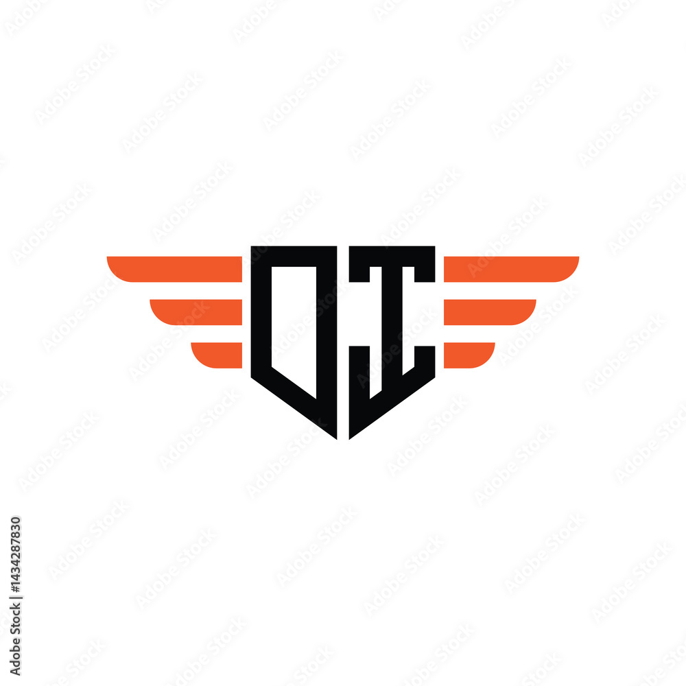 Fototapeta premium Elegant Art Deco Geometric Border Logo with Letter Monogram