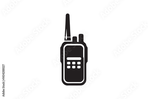simple and unobtrusive Walkie talkie vector silhouette illustration isolated in white background