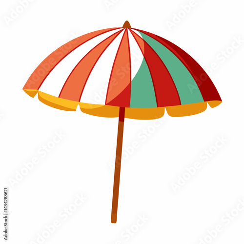 Colorful Beach Umbrella Illustration For Summer Holiday And Vacation Designs