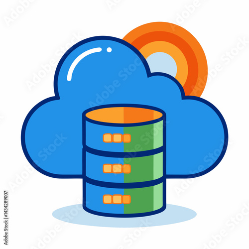 Cloud Database Server Graphic Storage Illustration