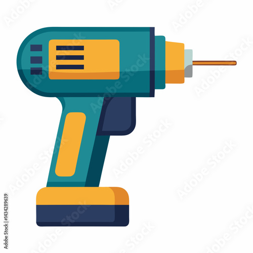 Modern Electric Cordless Drill Illustration For Construction And Home Improvement