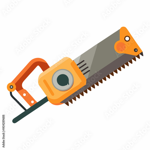 Hand Saw Carpentry Tool Vector Illustration For Construction Projects