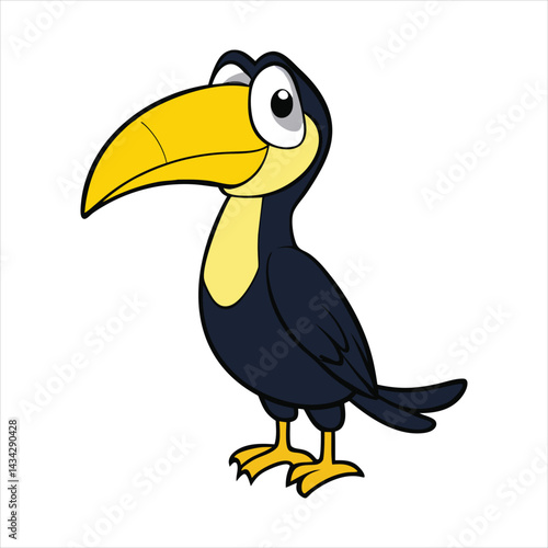 Cartoon keel billed toucan vector illustration