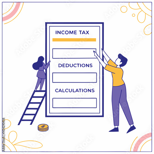 Filing Income Tax Returns With Deductions And Financial Calculations Process