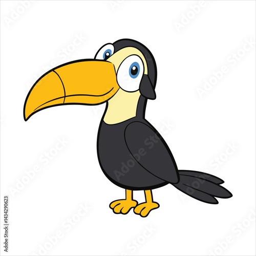 Cartoon keel billed toucan vector illustration