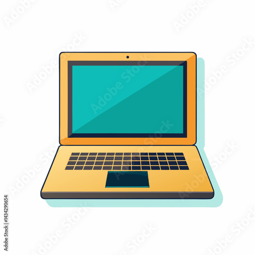 Laptop Icon For Modern Technology And Work From Home Illustration