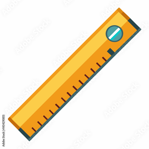 Yellow Measurement Ruler Flat Design Style Isolated On White Background