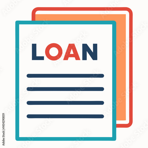 Loan Application Form Icon Colorful Vector Illustration Design