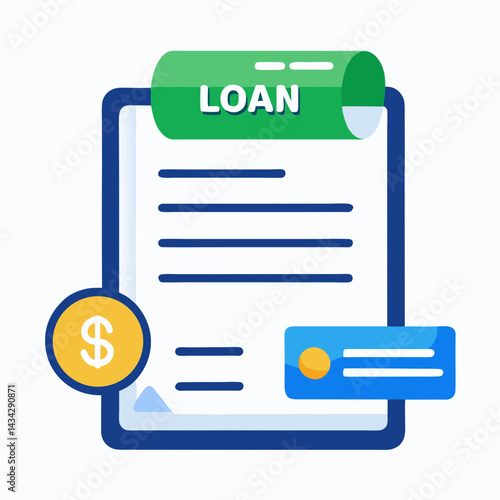 Loan Agreement On Clipboard With Credit Card And Dollar Sign