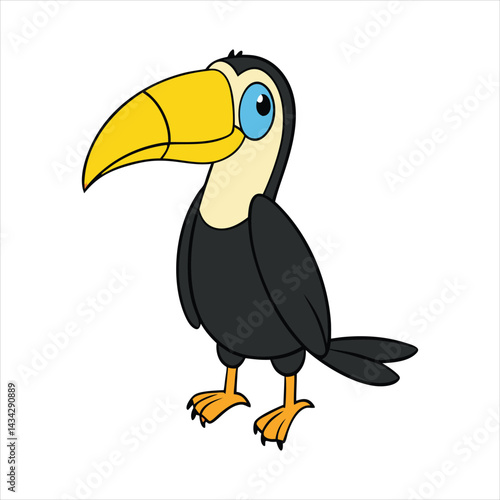 Cartoon keel billed toucan vector illustration