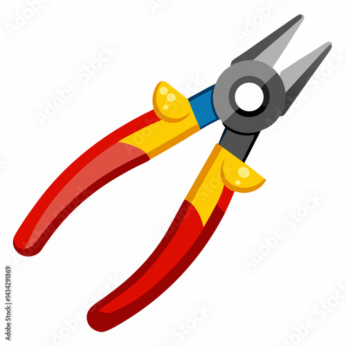 Pliers Tool Vector Illustration In Black And White Simple Design Style