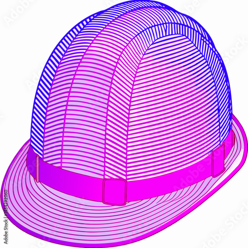Construction Safety Helmet With Purple Straps For Builders And Factory Workers