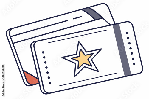 Simple Icon of Loyalty Points Card with Star  